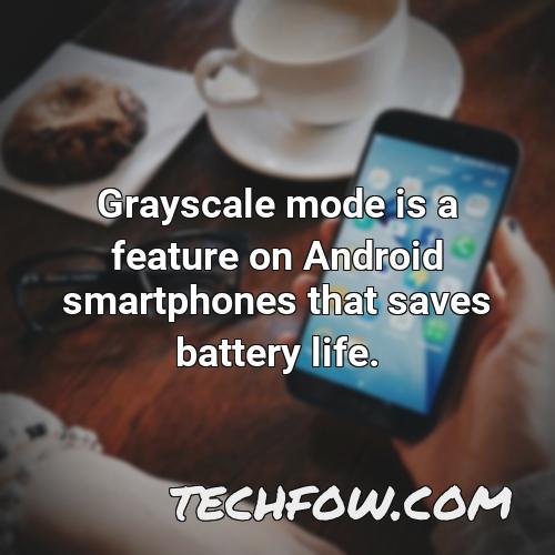 grayscale mode is a feature on android smartphones that saves battery life