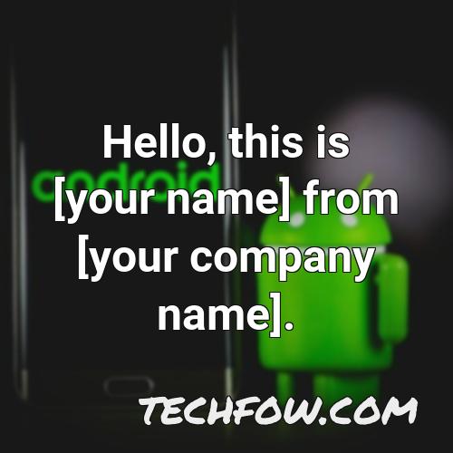 hello this is your name from your company name