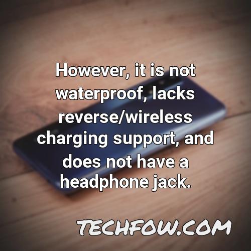 however it is not waterproof lacks reverse wireless charging support and does not have a headphone jack
