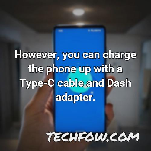 however you can charge the phone up with a type c cable and dash adapter