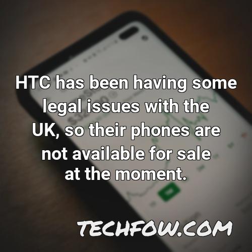 htc has been having some legal issues with the uk so their phones are not available for sale at the moment