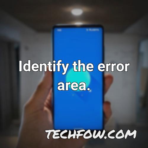 identify the error area