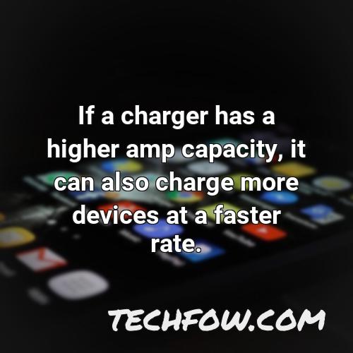 if a charger has a higher amp capacity it can also charge more devices at a faster rate