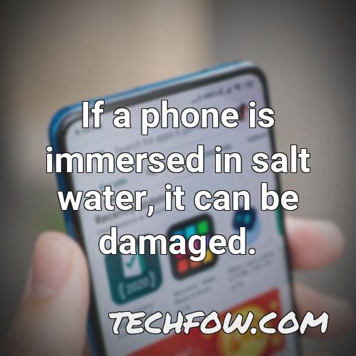 if a phone is immersed in salt water it can be damaged