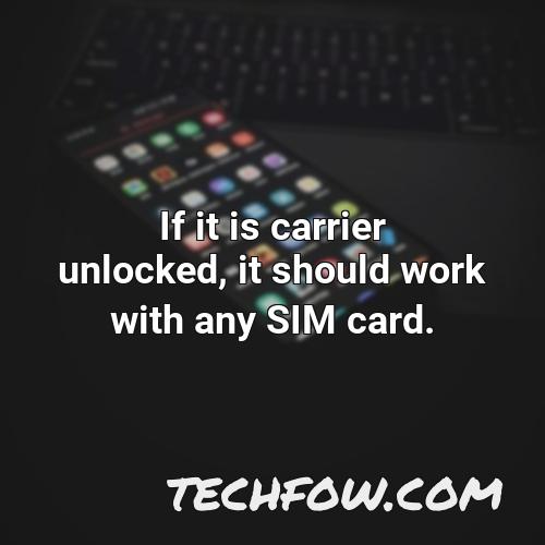 if it is carrier unlocked it should work with any sim card