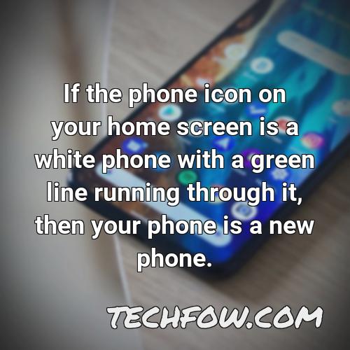 if the phone icon on your home screen is a white phone with a green line running through it then your phone is a new phone