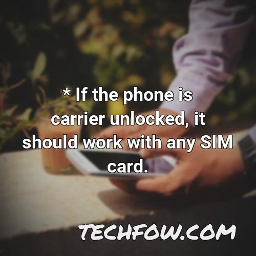 if the phone is carrier unlocked it should work with any sim card