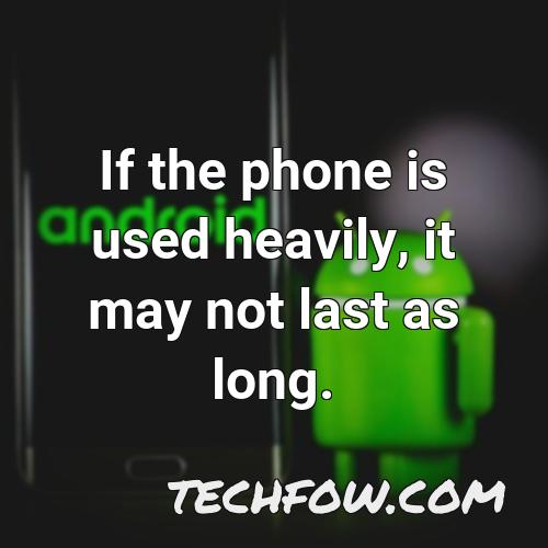 if the phone is used heavily it may not last as long