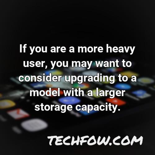 if you are a more heavy user you may want to consider upgrading to a model with a larger storage capacity
