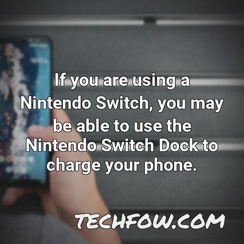 if you are using a nintendo switch you may be able to use the nintendo switch dock to charge your phone