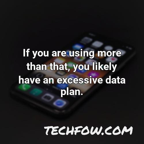if you are using more than that you likely have an excessive data plan