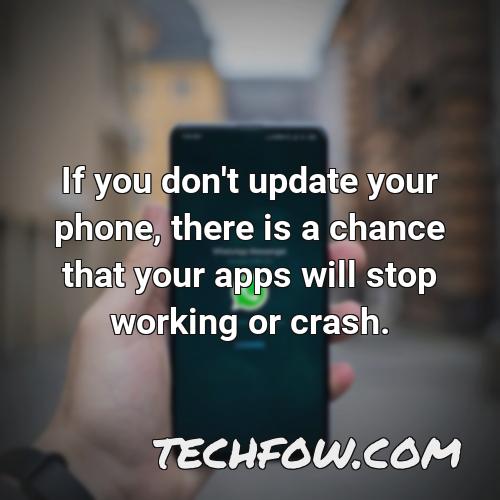 if you don t update your phone there is a chance that your apps will stop working or crash