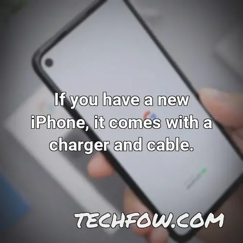 if you have a new iphone it comes with a charger and cable