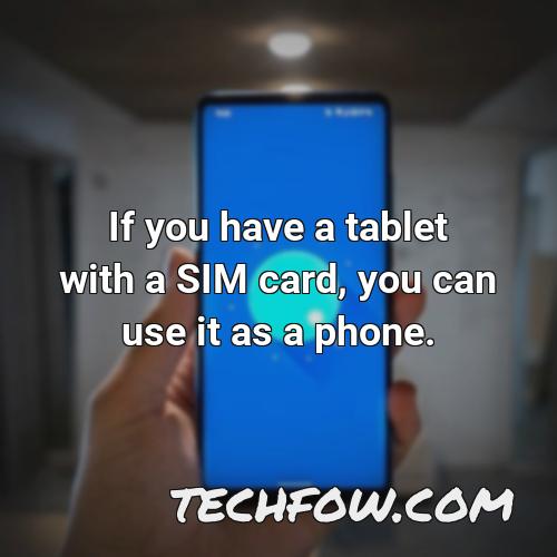if you have a tablet with a sim card you can use it as a phone