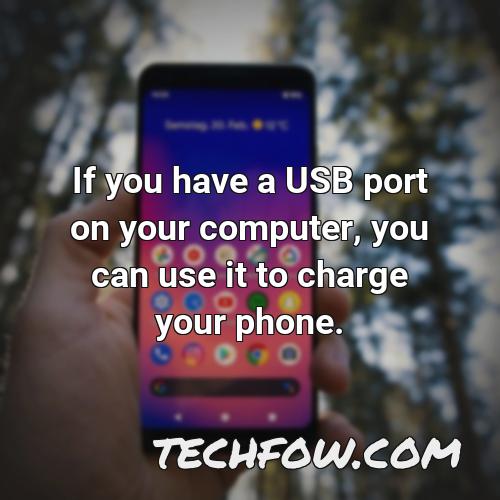 if you have a usb port on your computer you can use it to charge your phone