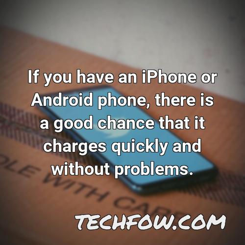 if you have an iphone or android phone there is a good chance that it charges quickly and without problems