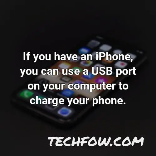 if you have an iphone you can use a usb port on your computer to charge your phone