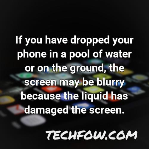 why is my phone screen black after dropping it in water