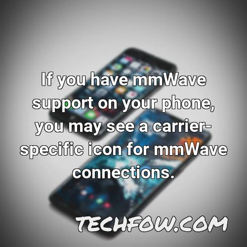 if you have mmwave support on your phone you may see a carrier specific icon for mmwave connections