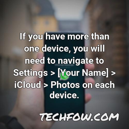 if you have more than one device you will need to navigate to settings your name icloud photos on each device