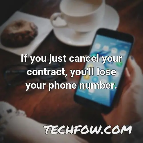 if you just cancel your contract you ll lose your phone number