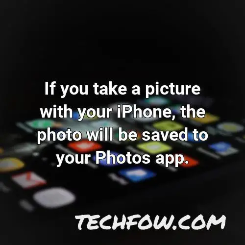 if you take a picture with your iphone the photo will be saved to your photos app