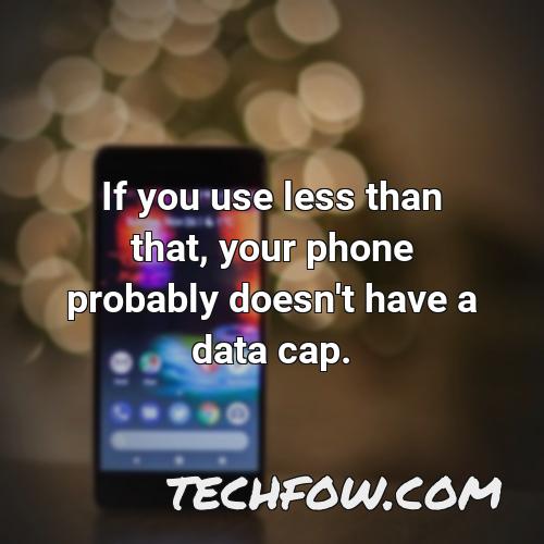 if you use less than that your phone probably doesn t have a data cap