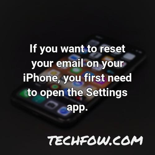 if you want to reset your email on your iphone you first need to open the settings app
