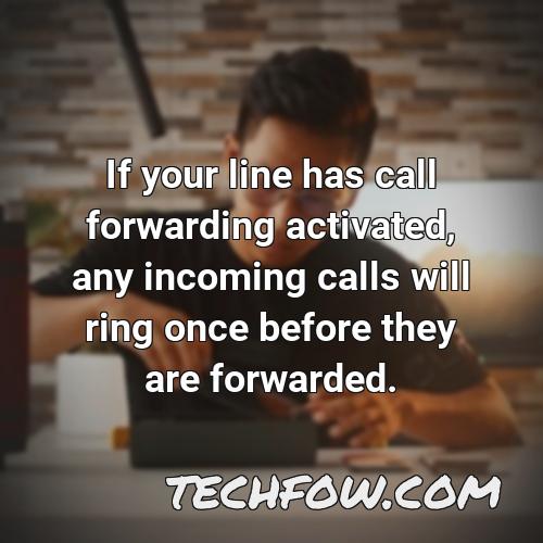 if your line has call forwarding activated any incoming calls will ring once before they are forwarded