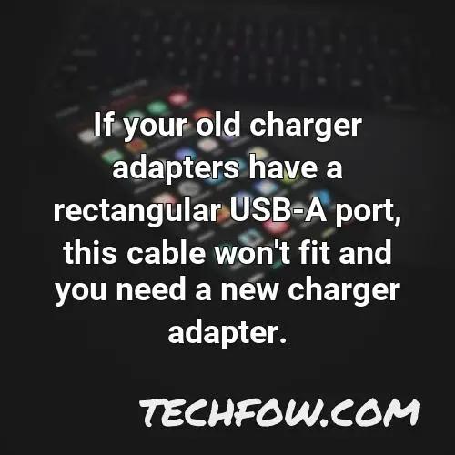 if your old charger adapters have a rectangular usb a port this cable won t fit and you need a new charger adapter 5