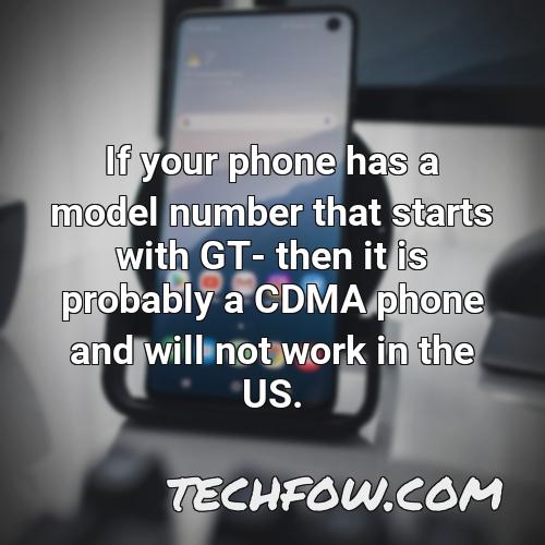if your phone has a model number that starts with gt then it is probably a cdma phone and will not work in the us