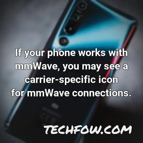 if your phone works with mmwave you may see a carrier specific icon for mmwave connections