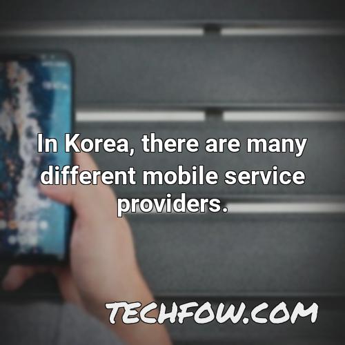 in korea there are many different mobile service providers