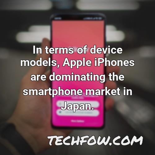 in terms of device models apple iphones are dominating the smartphone market in japan