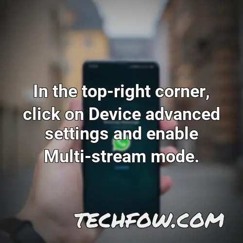 in the top right corner click on device advanced settings and enable multi stream mode