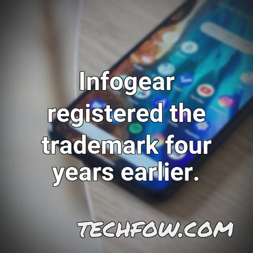 infogear registered the trademark four years earlier