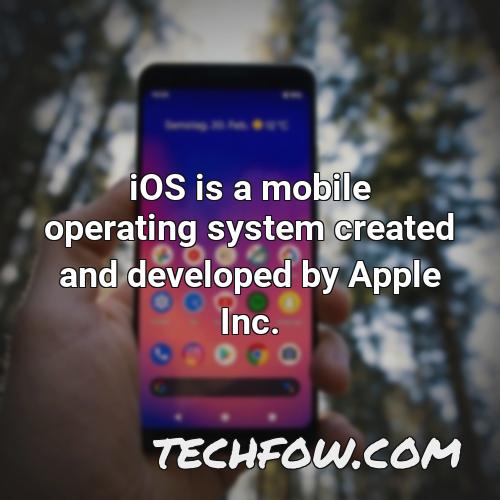 ios is a mobile operating system created and developed by apple inc
