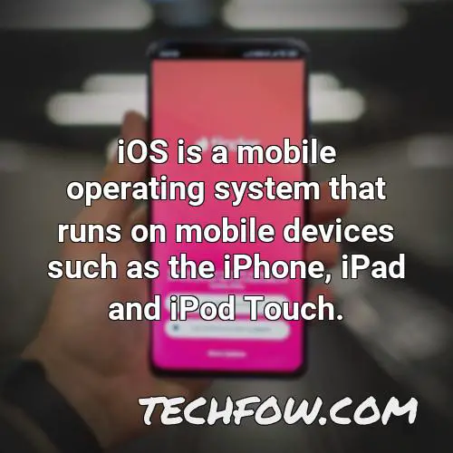 ios is a mobile operating system that runs on mobile devices such as the iphone ipad and ipod touch