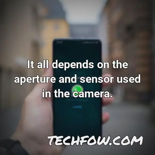 it all depends on the aperture and sensor used in the camera