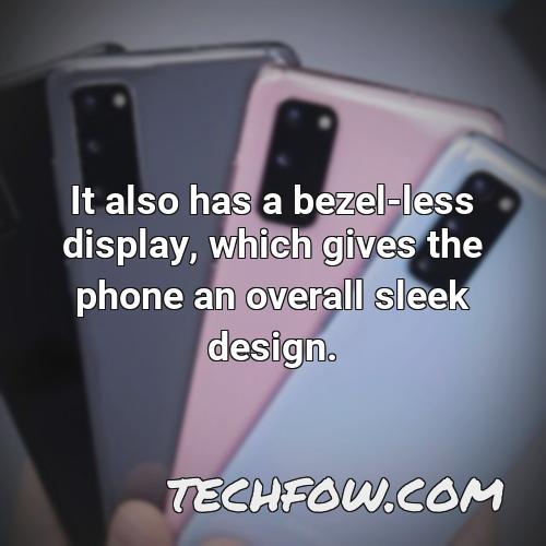 it also has a bezel less display which gives the phone an overall sleek design