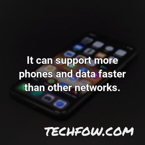 it can support more phones and data faster than other networks