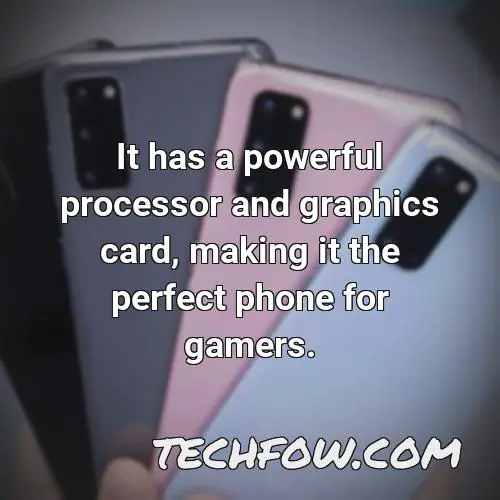 it has a powerful processor and graphics card making it the perfect phone for gamers