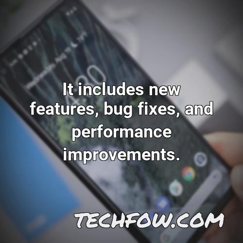 it includes new features bug fixes and performance improvements