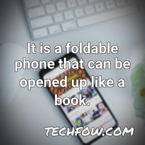 it is a foldable phone that can be opened up like a book