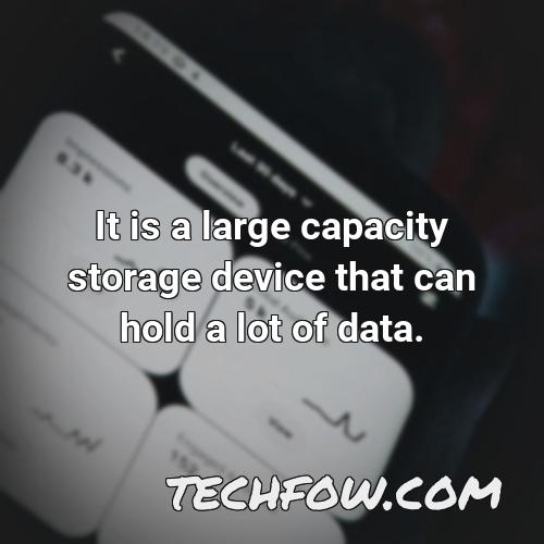 it is a large capacity storage device that can hold a lot of data