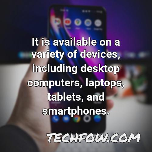 it is available on a variety of devices including desktop computers laptops tablets and smartphones