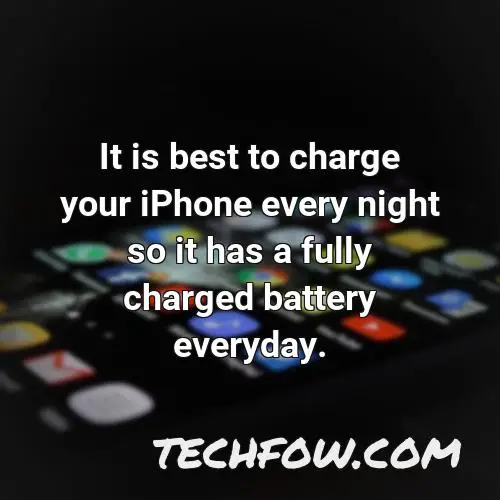 it is best to charge your iphone every night so it has a fully charged battery everyday