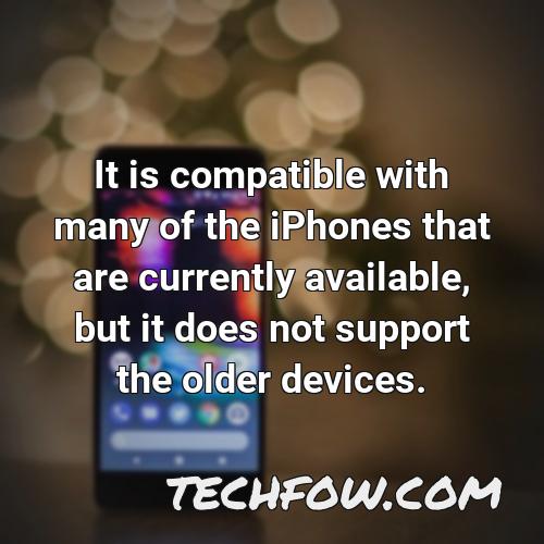 it is compatible with many of the iphones that are currently available but it does not support the older devices