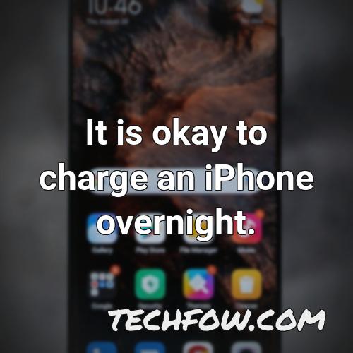 it is okay to charge an iphone overnight