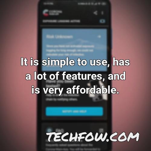 it is simple to use has a lot of features and is very affordable